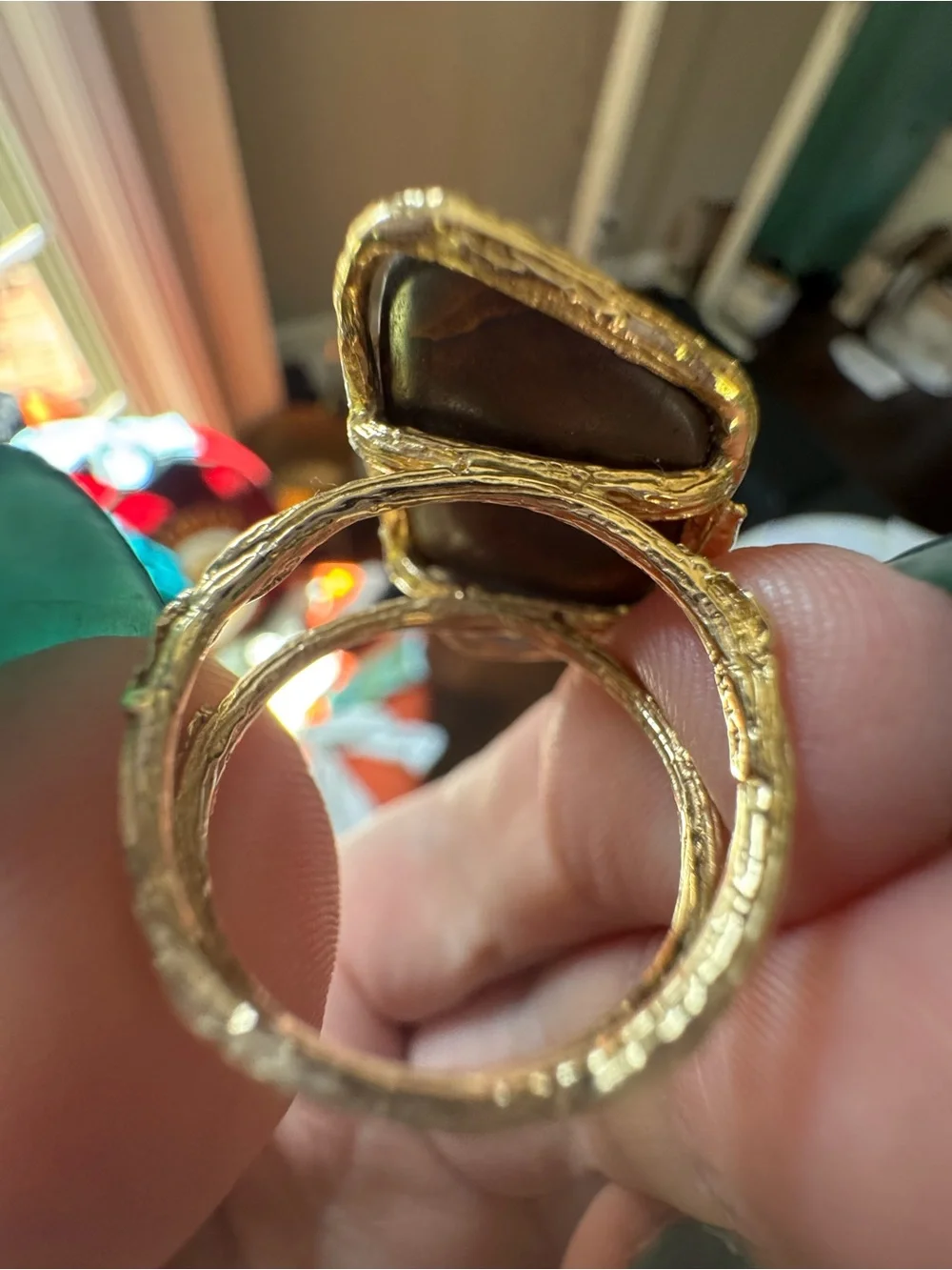 Elisabeth Bell Jewelry 14k Gold and Opal Ring - size 8.5